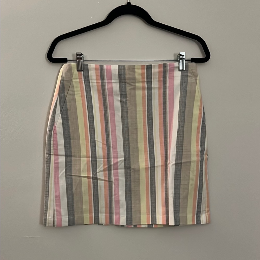 LOFT Pink and Cream Mini Pencil Skirt Casual
